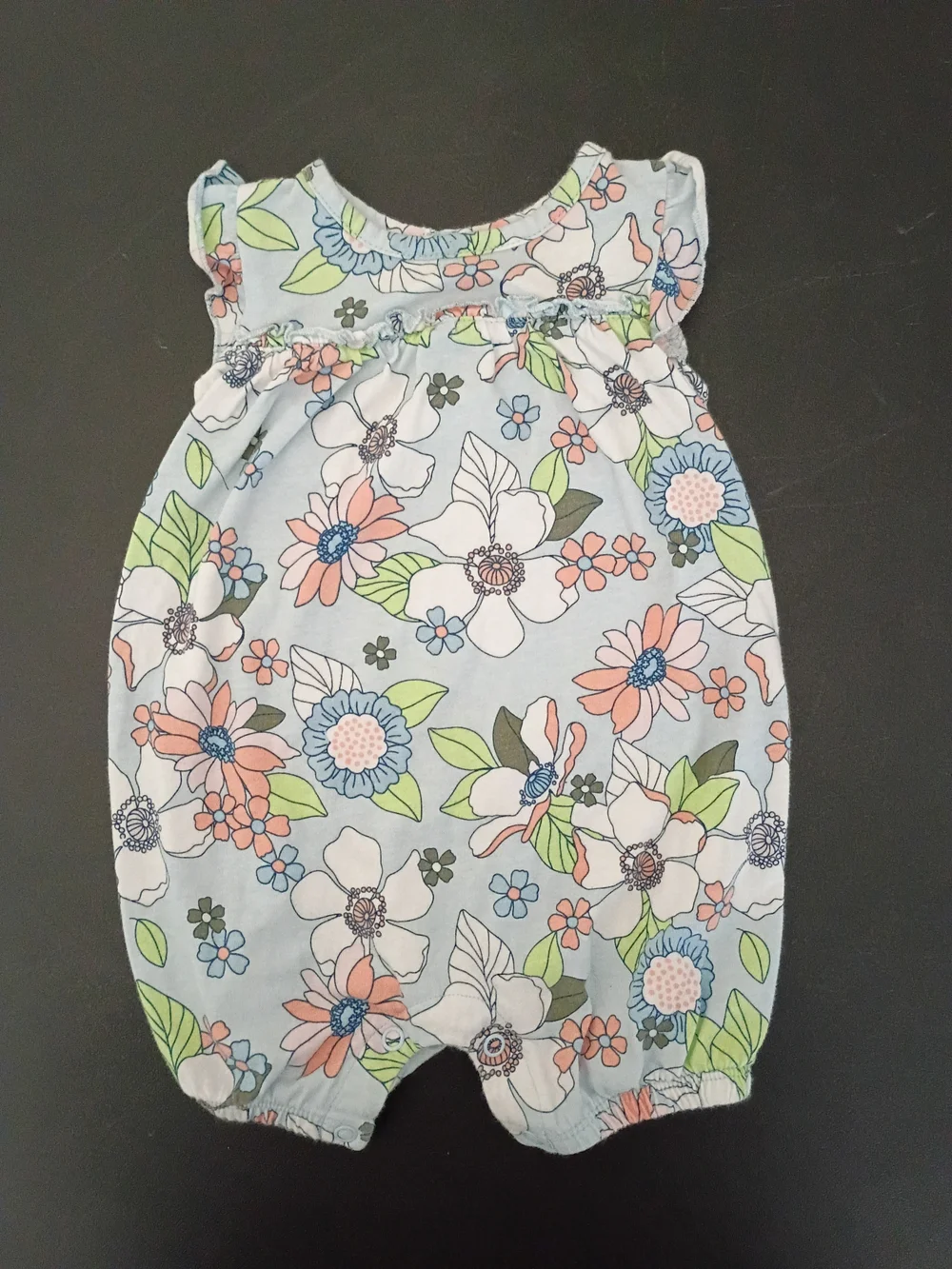 Just One You Made by Carter's Baby Girls One-Piece Sleeveless Romper - Light Blu